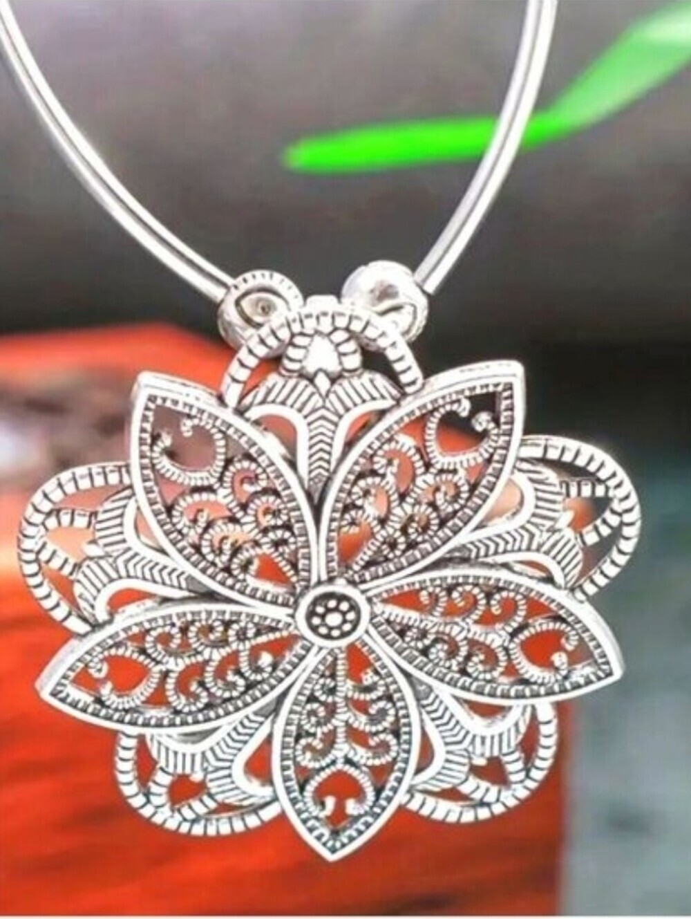 Boho Tribal Mandala Flower Necklace